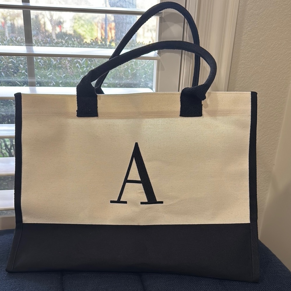 Black and White Canvas Tote Bag